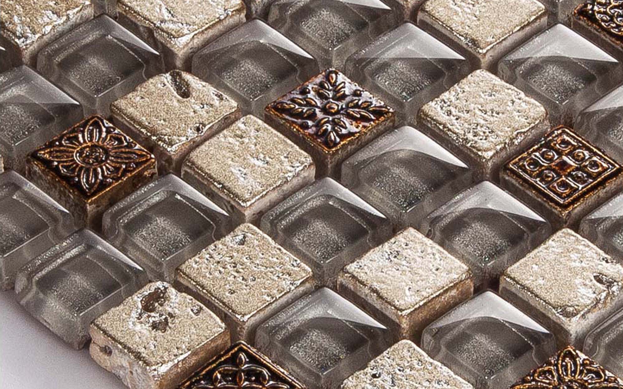 Crystal/Resin/Stone Mix Mosaic - Sourcebynet